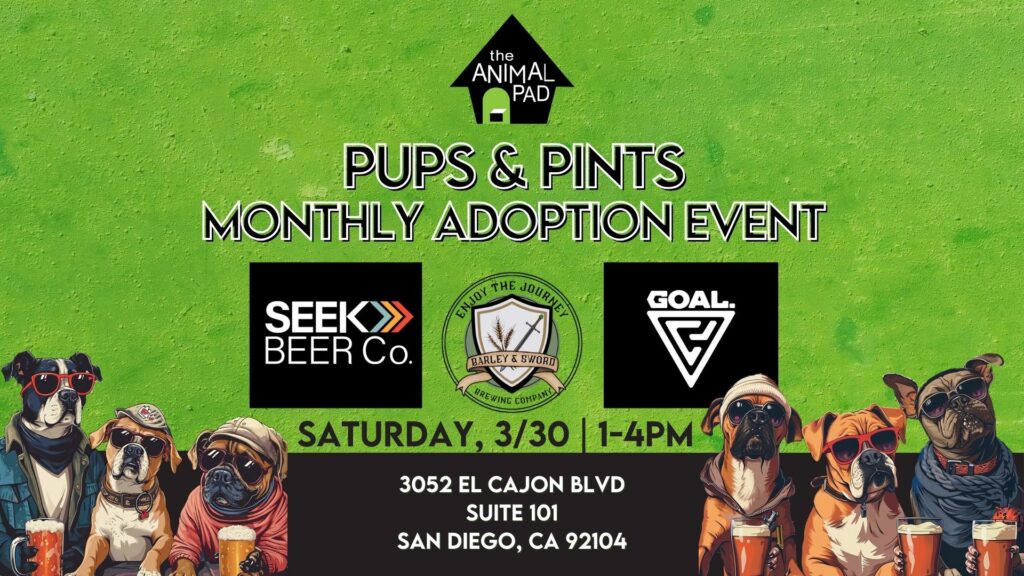 Pups & Pints – Monthly Adoption Event