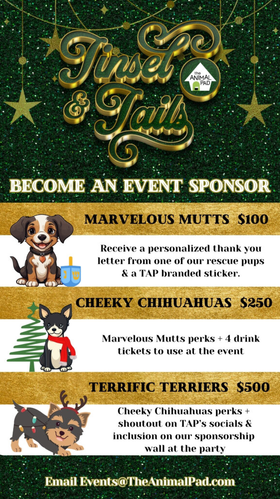 Tinsel & Tails TAP's Holiday Extravaganza Sponsorship Tiers